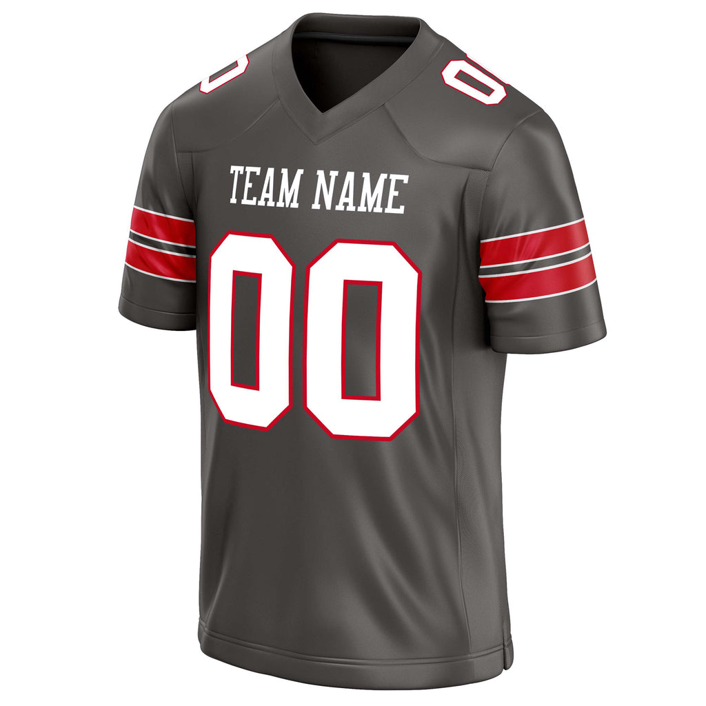 Personalized Pewter & White Solid Colour Football Jersey