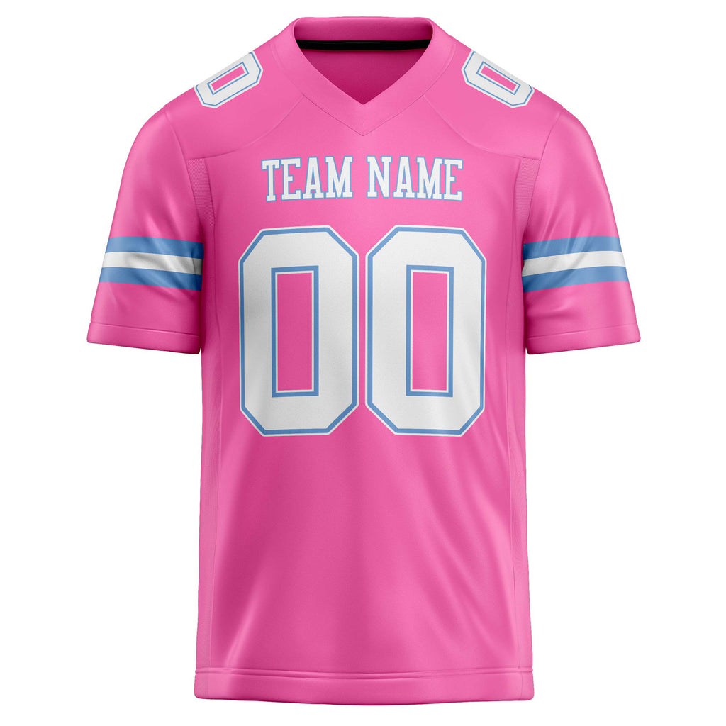 Personalized Pink & White Solid Colour Football Jersey