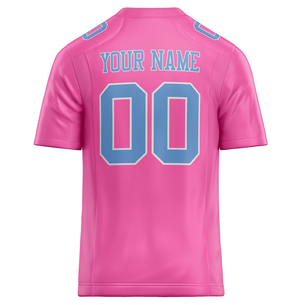 Personalized Pink & Light Blue Solid Colour Football Jersey