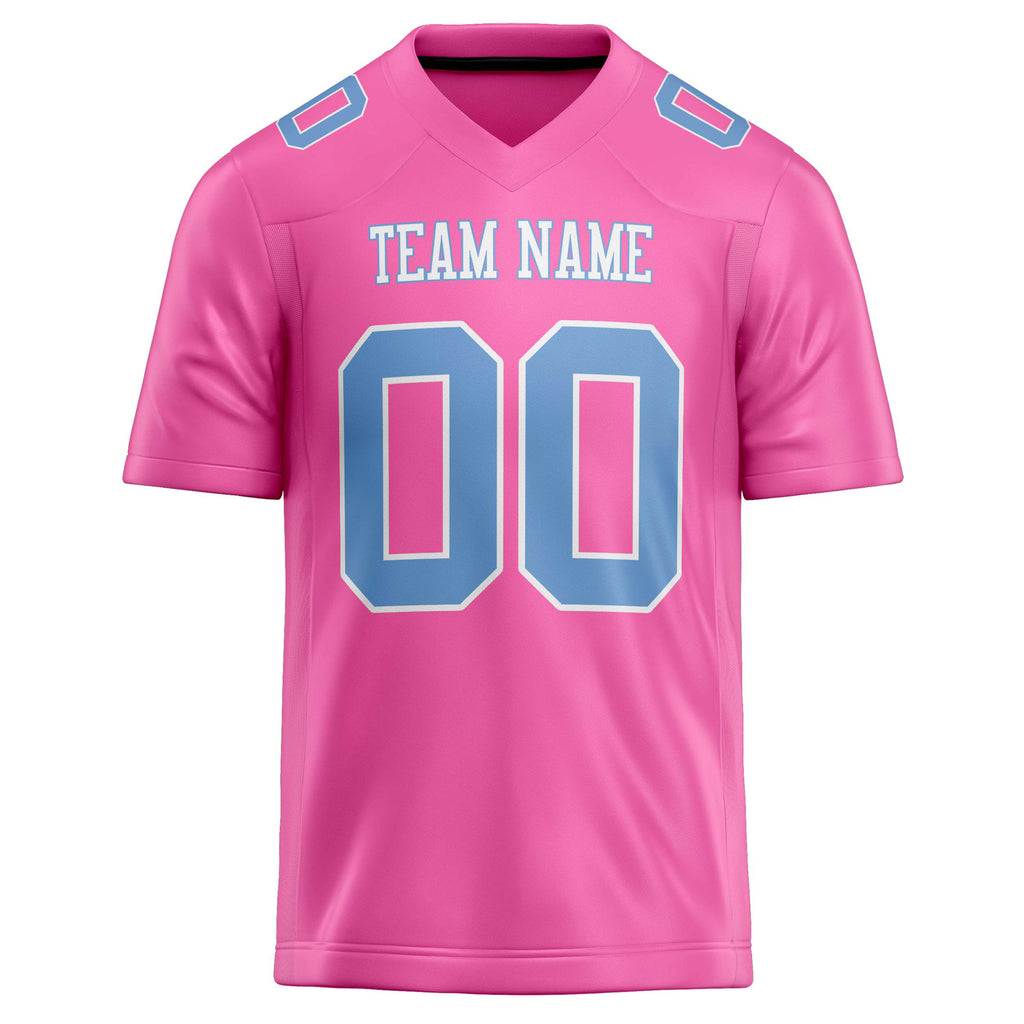 Personalized Pink & Light Blue Solid Colour Football Jersey