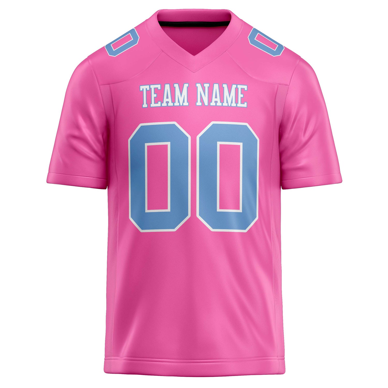 Personalized Pink & Light Blue Solid Colour Football Jersey