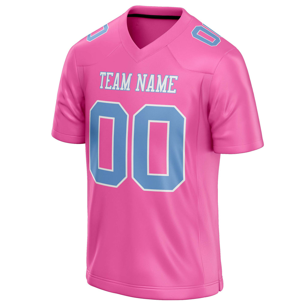 Personalized Pink & Light Blue Solid Colour Football Jersey
