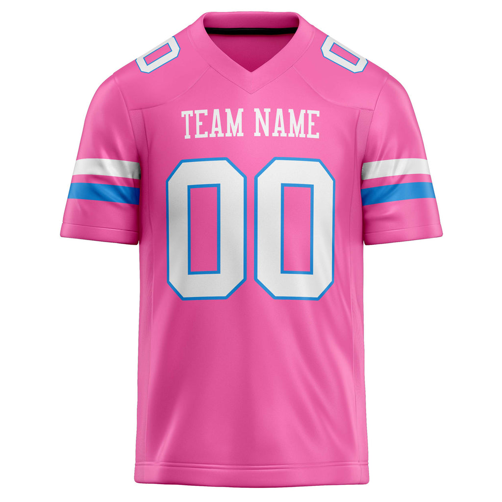Personalized Pink & White Solid Colour Football Jersey