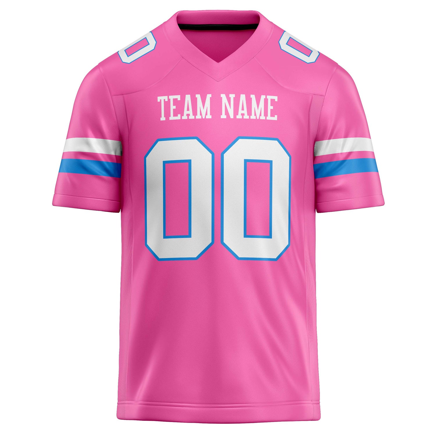Personalized Pink & White Solid Colour Football Jersey