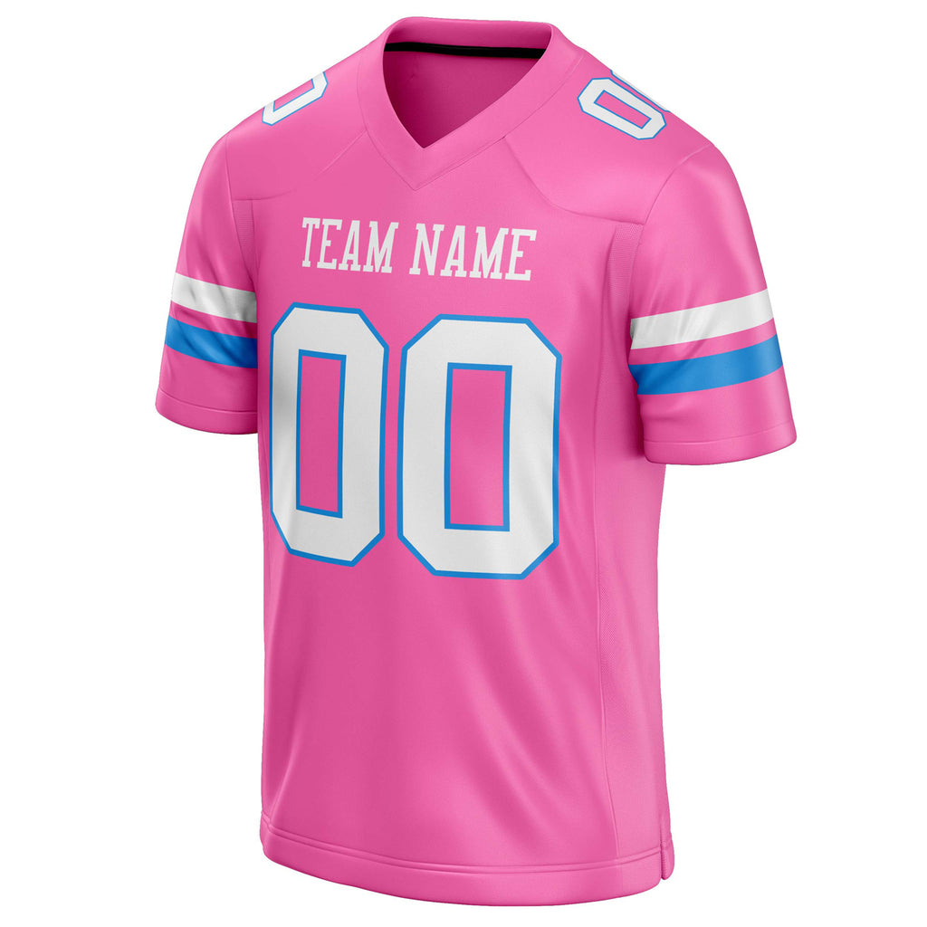 Personalized Pink & White Solid Colour Football Jersey