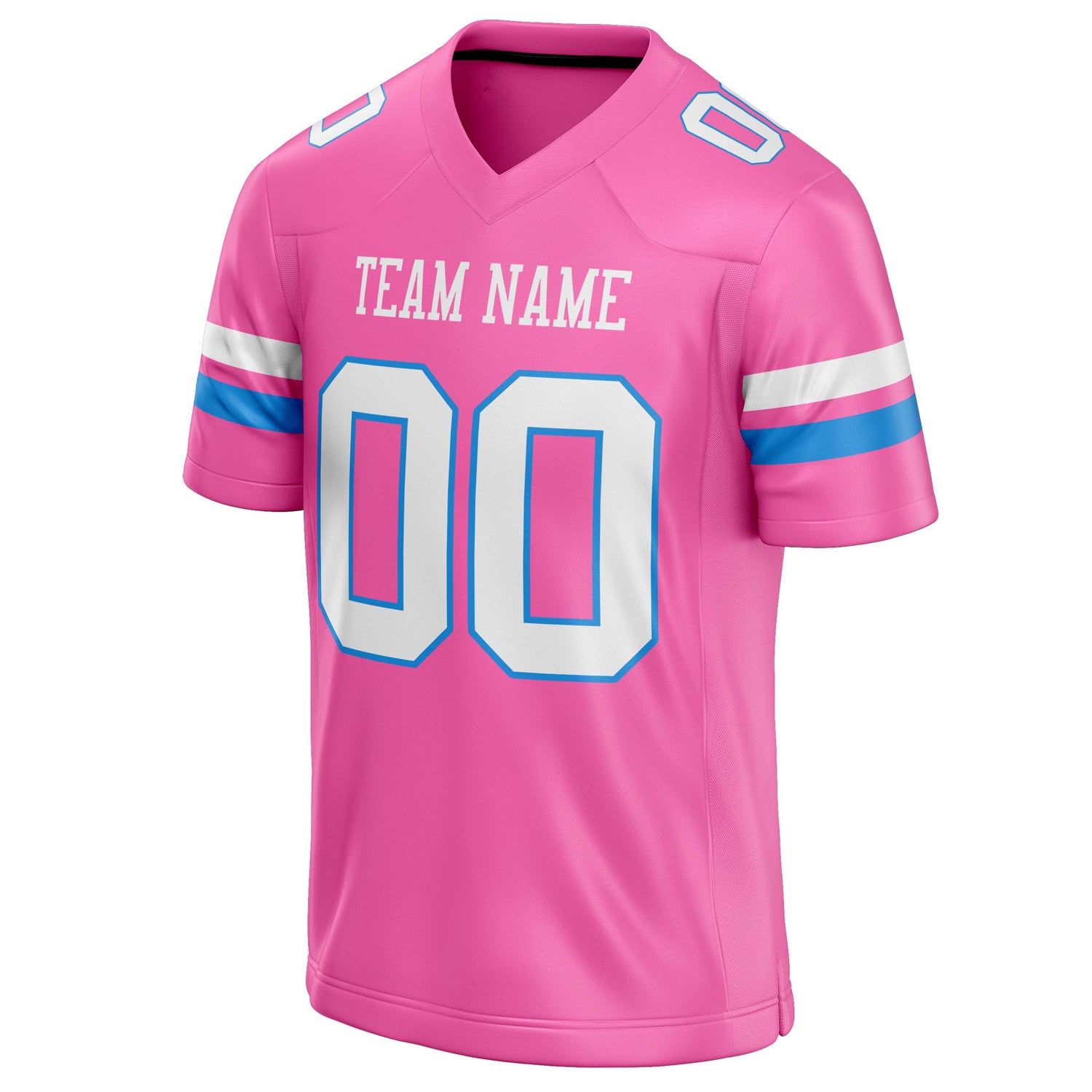 Personalized Pink & White Solid Colour Football Jersey