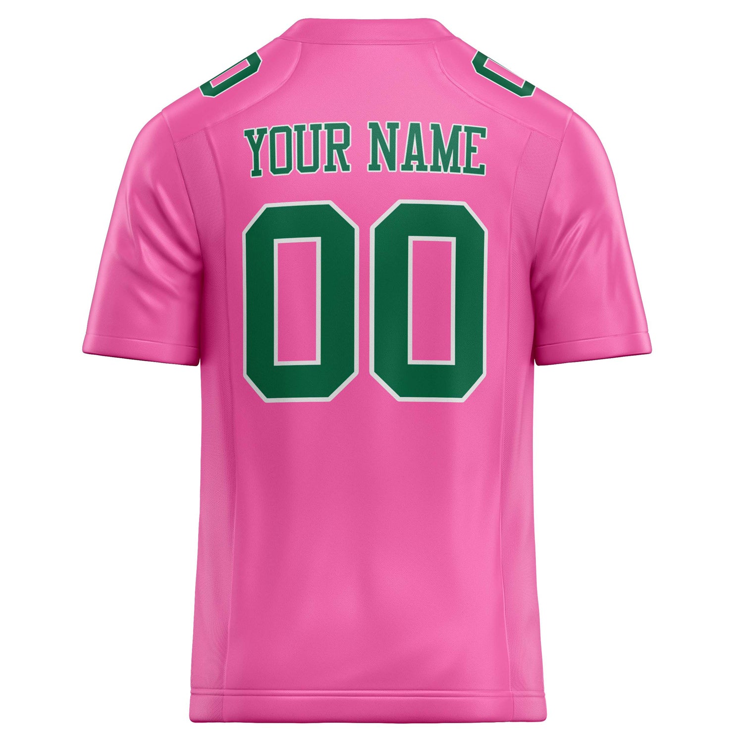 Personalized Pink & Kelly Green Solid Colour Football Jersey