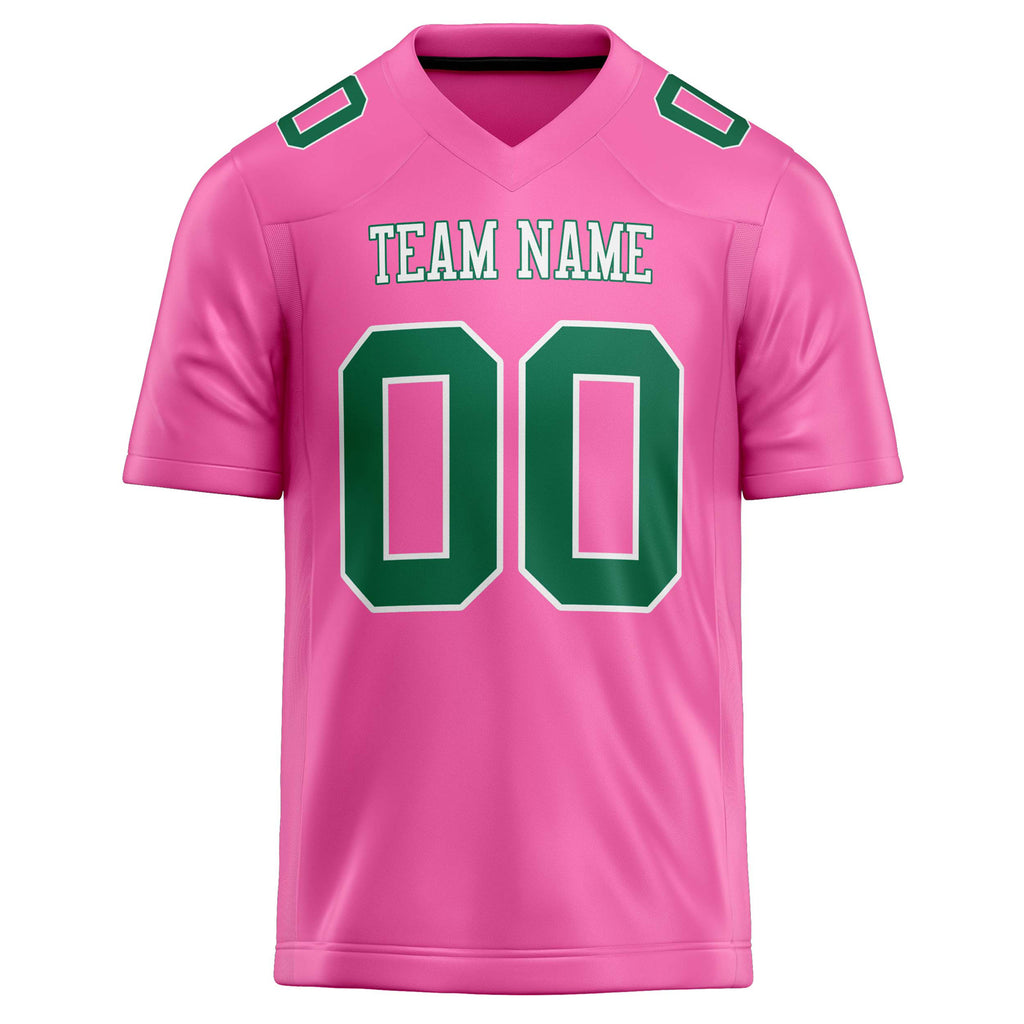Personalized Pink & Kelly Green Solid Colour Football Jersey