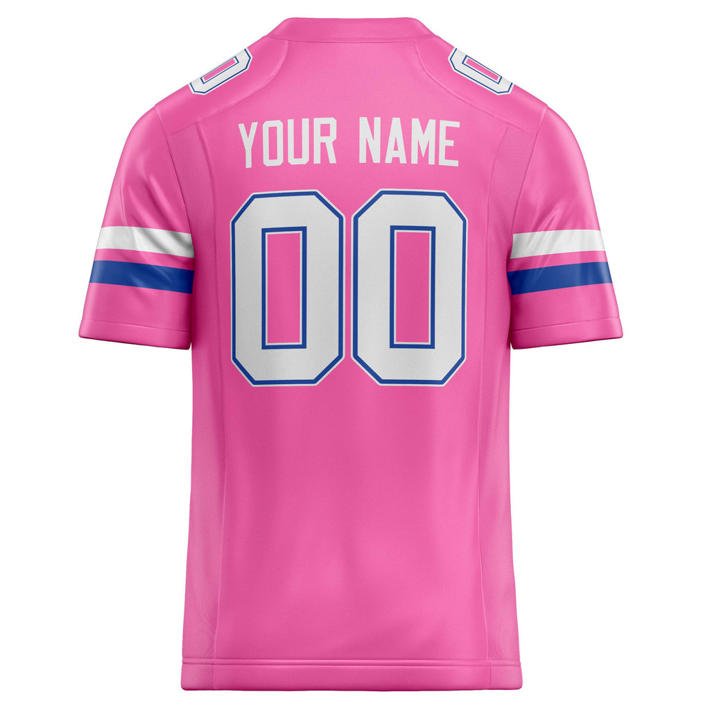 Personalized Pink & White Solid Colour Football Jersey