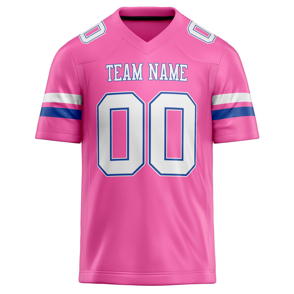 Personalized Pink & White Solid Colour Football Jersey