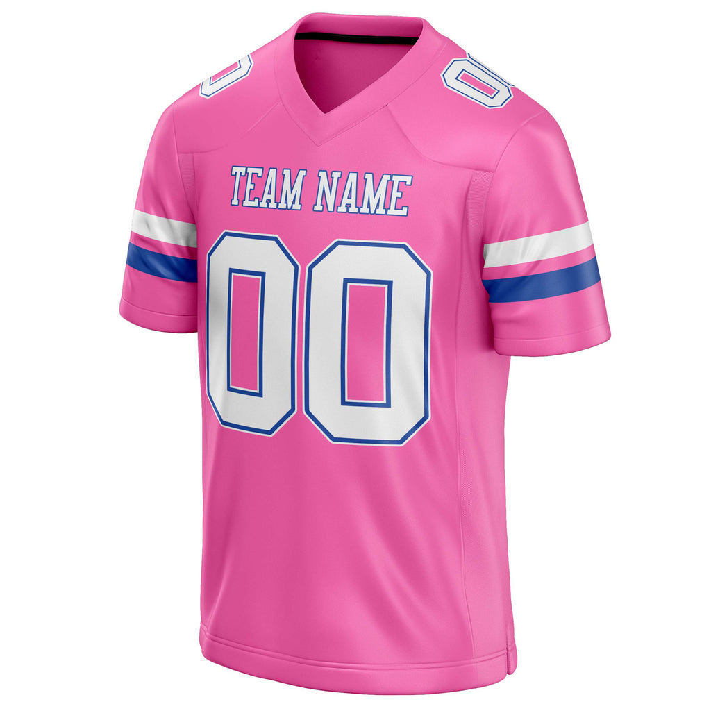 Personalized Pink & White Solid Colour Football Jersey