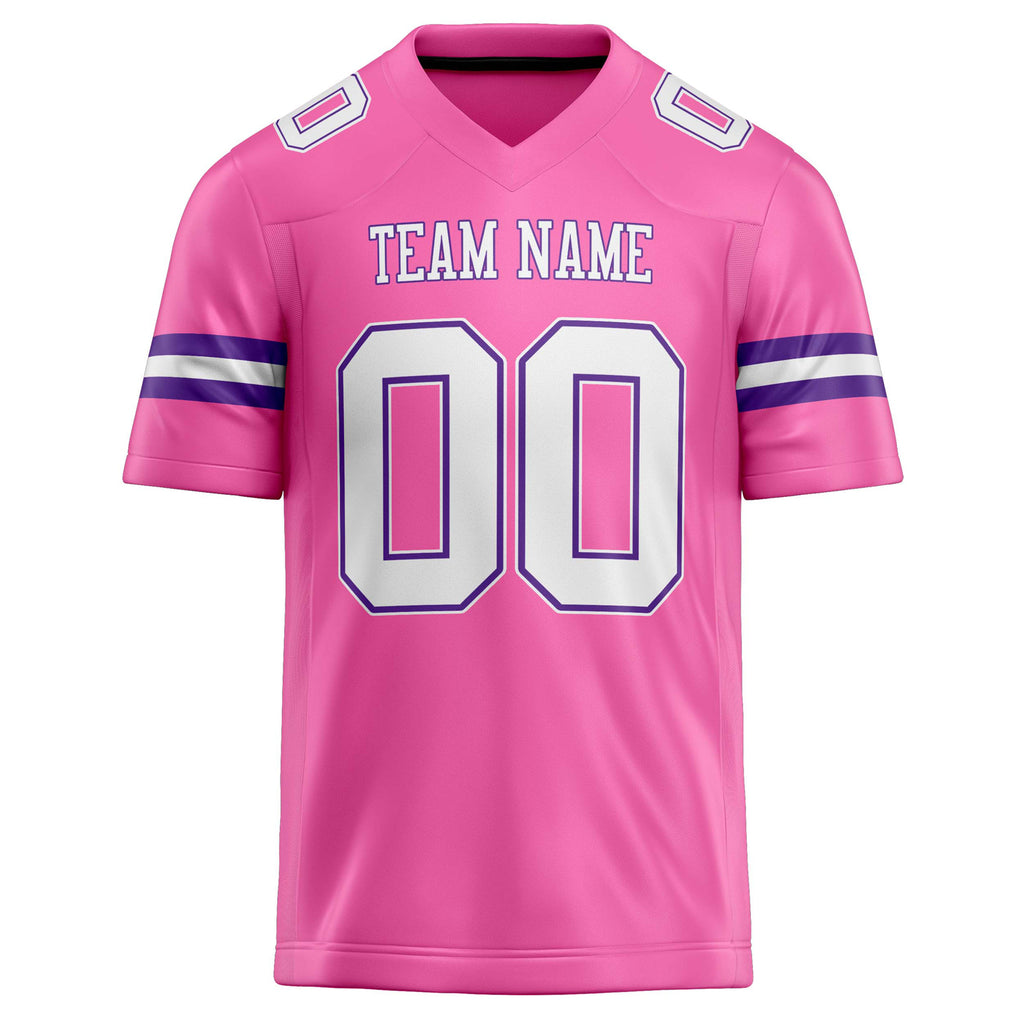 Personalized Pink & White Solid Colour Football Jersey