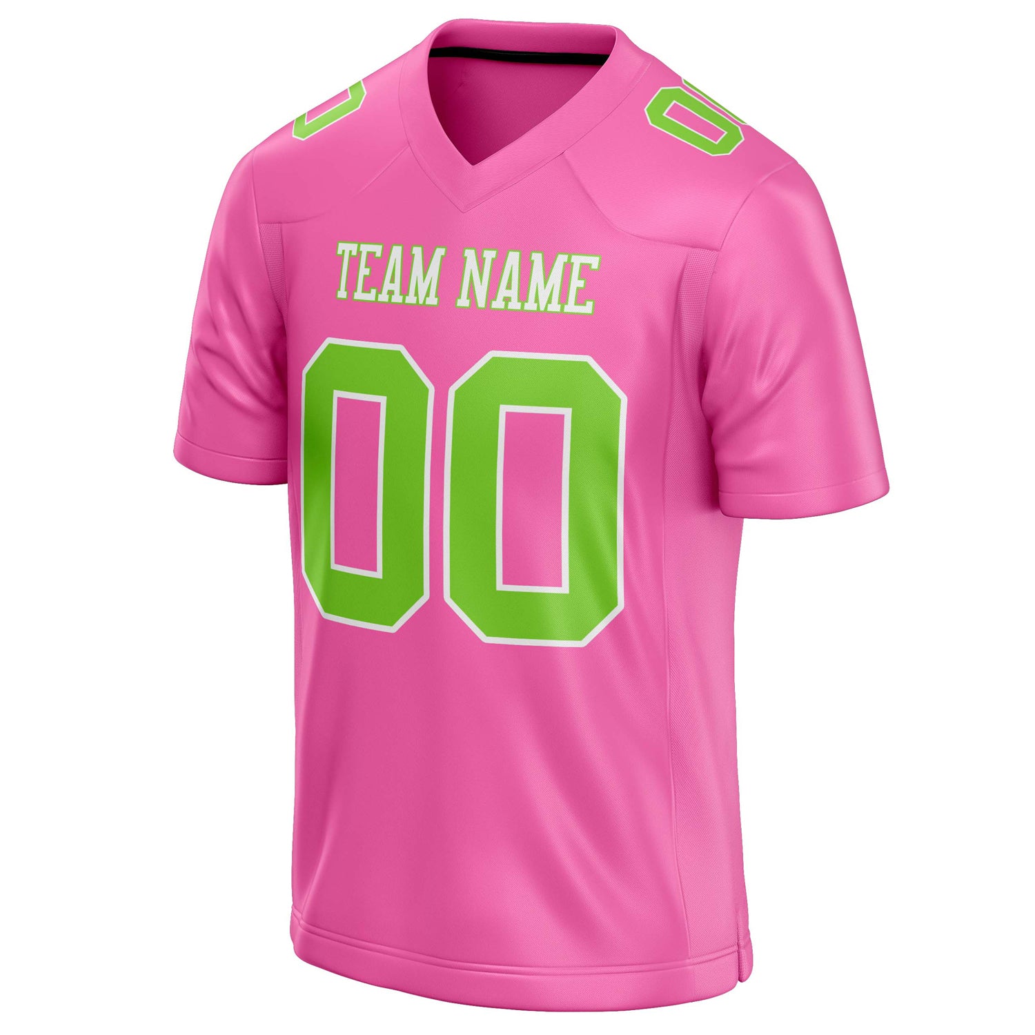 Personalized Pink & Neon Green Solid Colour Football Jersey