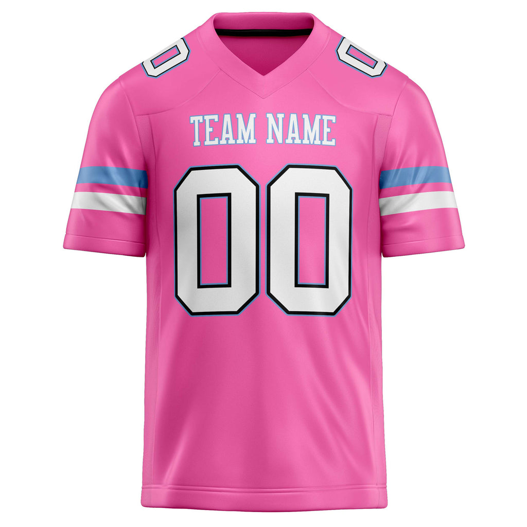 Personalized Pink & White Solid Colour Football Jersey