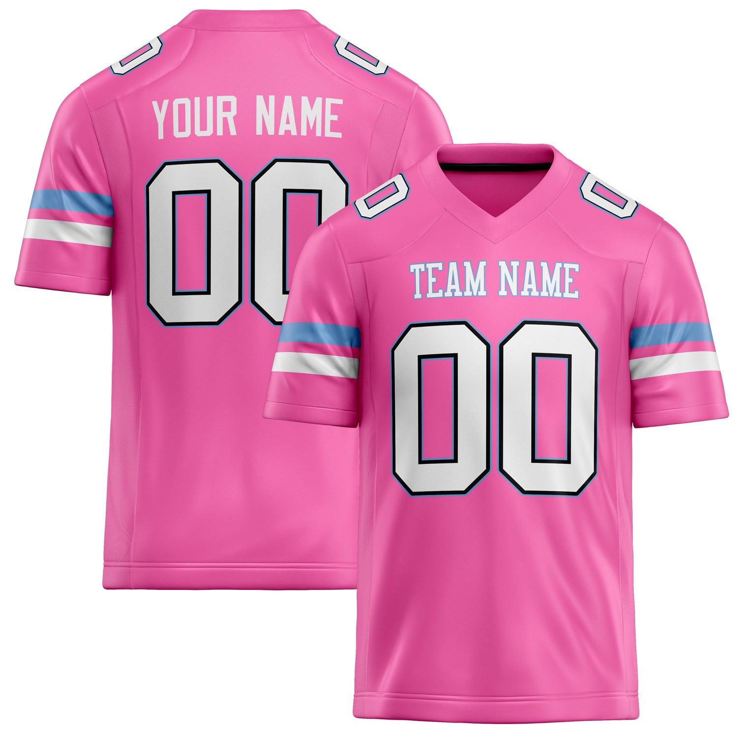 Personalized Pink White Solid Colour Football Jersey FT02240730PI404