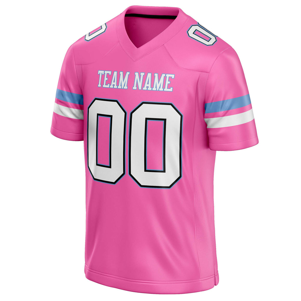 Personalized Pink & White Solid Colour Football Jersey