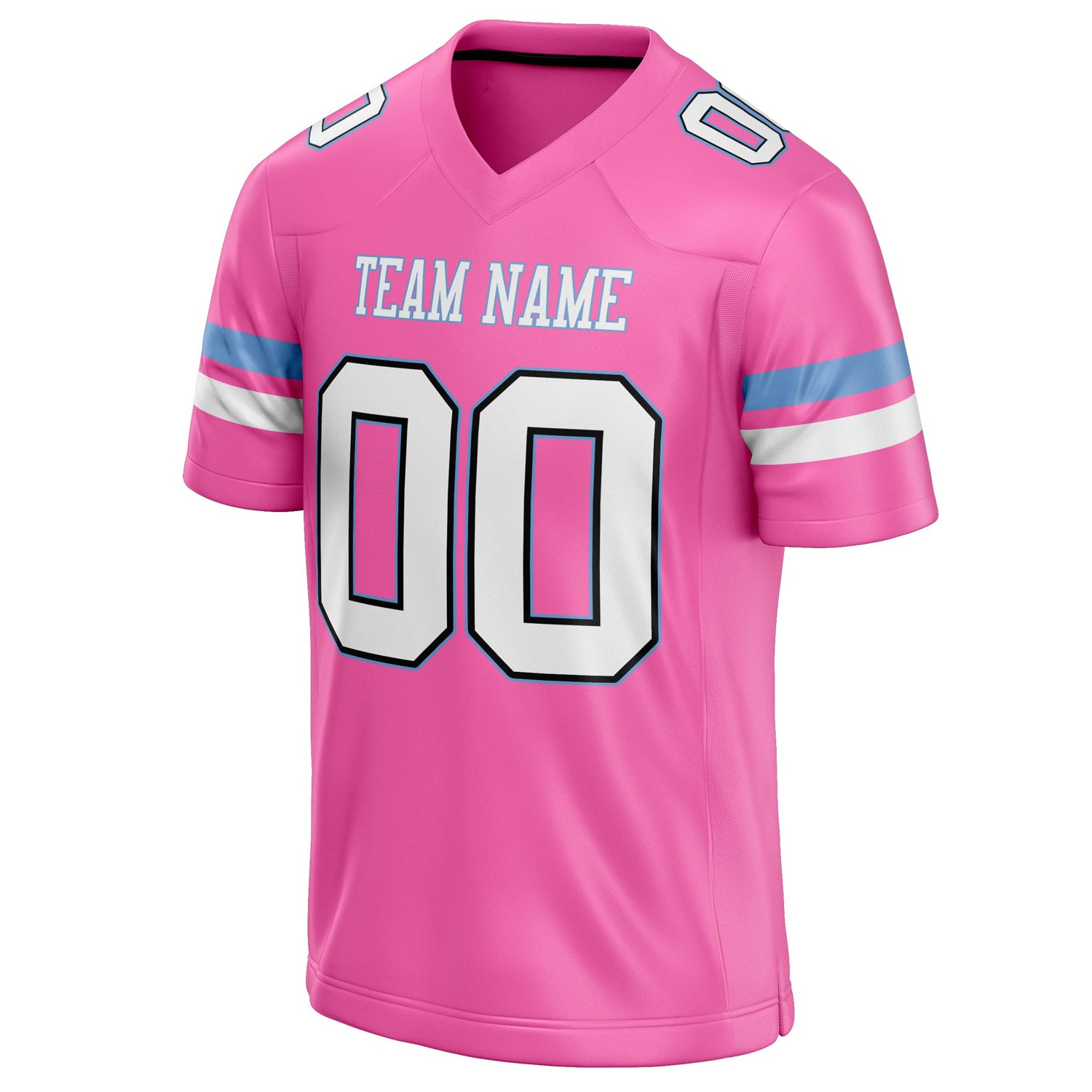 Personalized Pink & White Solid Colour Football Jersey