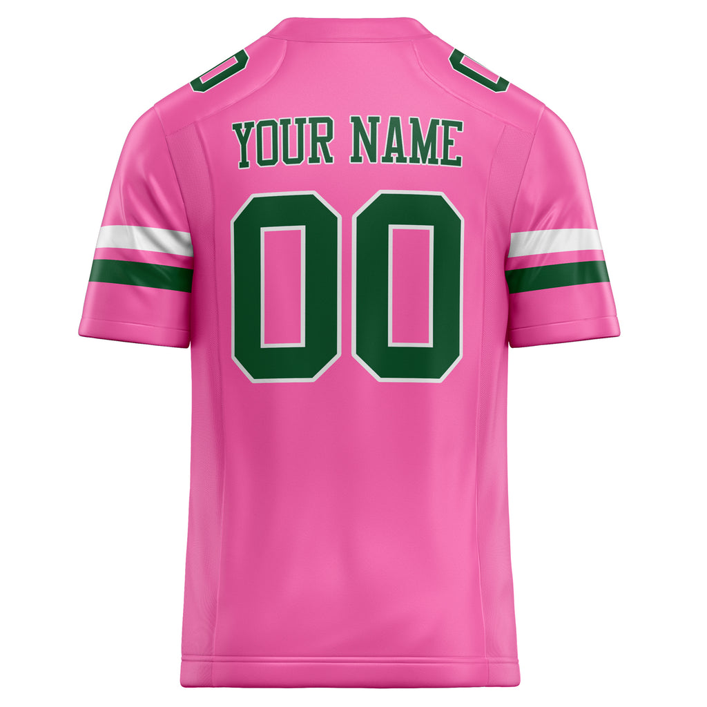 Personalized Pink & Green Solid Colour Football Jersey