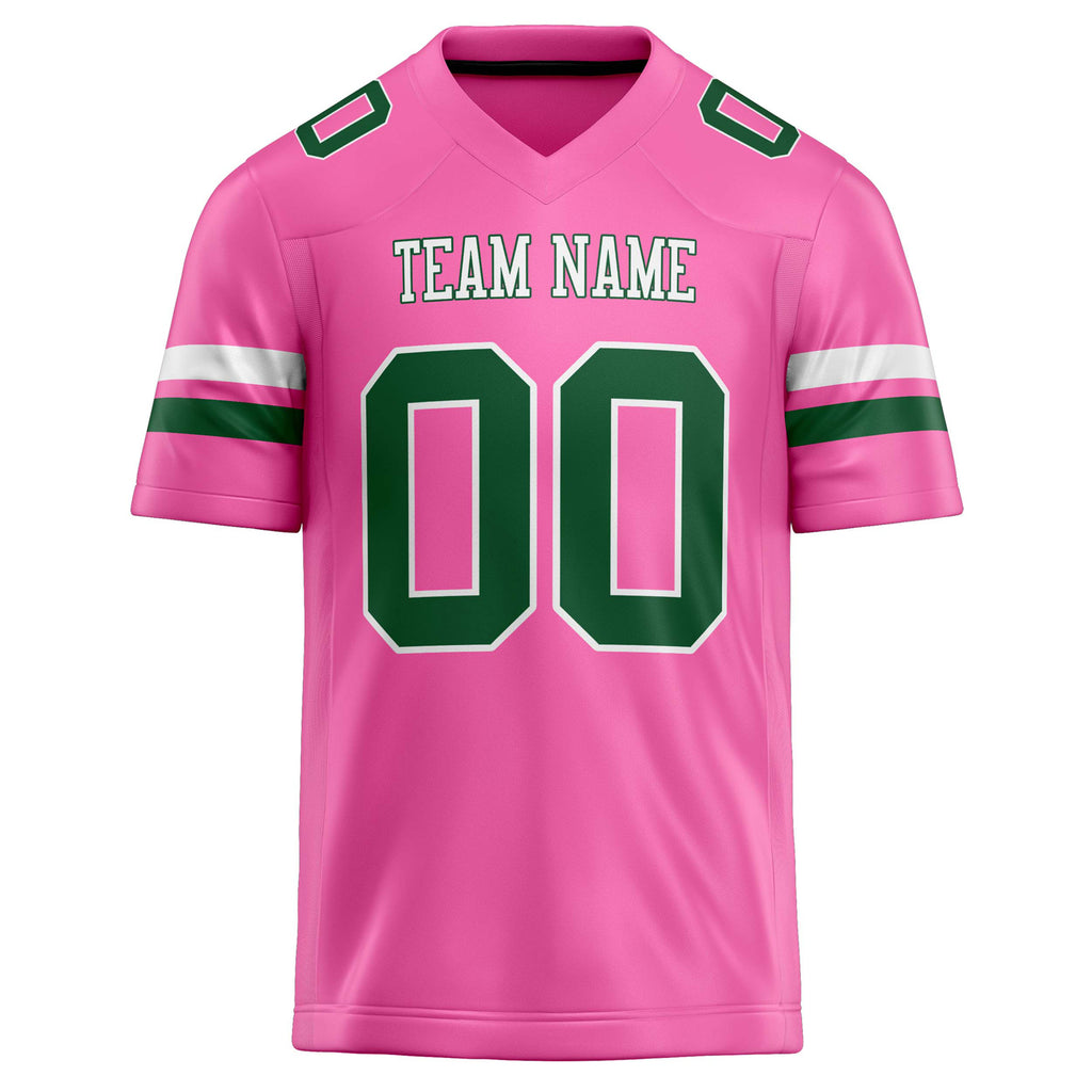 Personalized Pink & Green Solid Colour Football Jersey