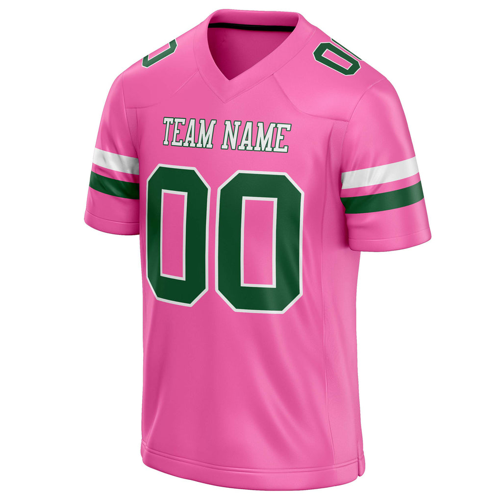 Personalized Pink & Green Solid Colour Football Jersey