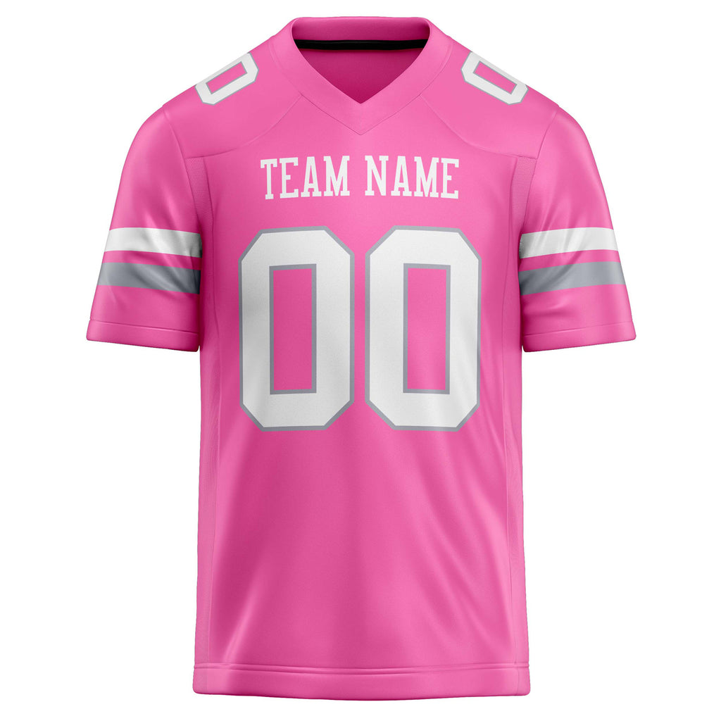 Personalized Pink & White Solid Colour Football Jersey