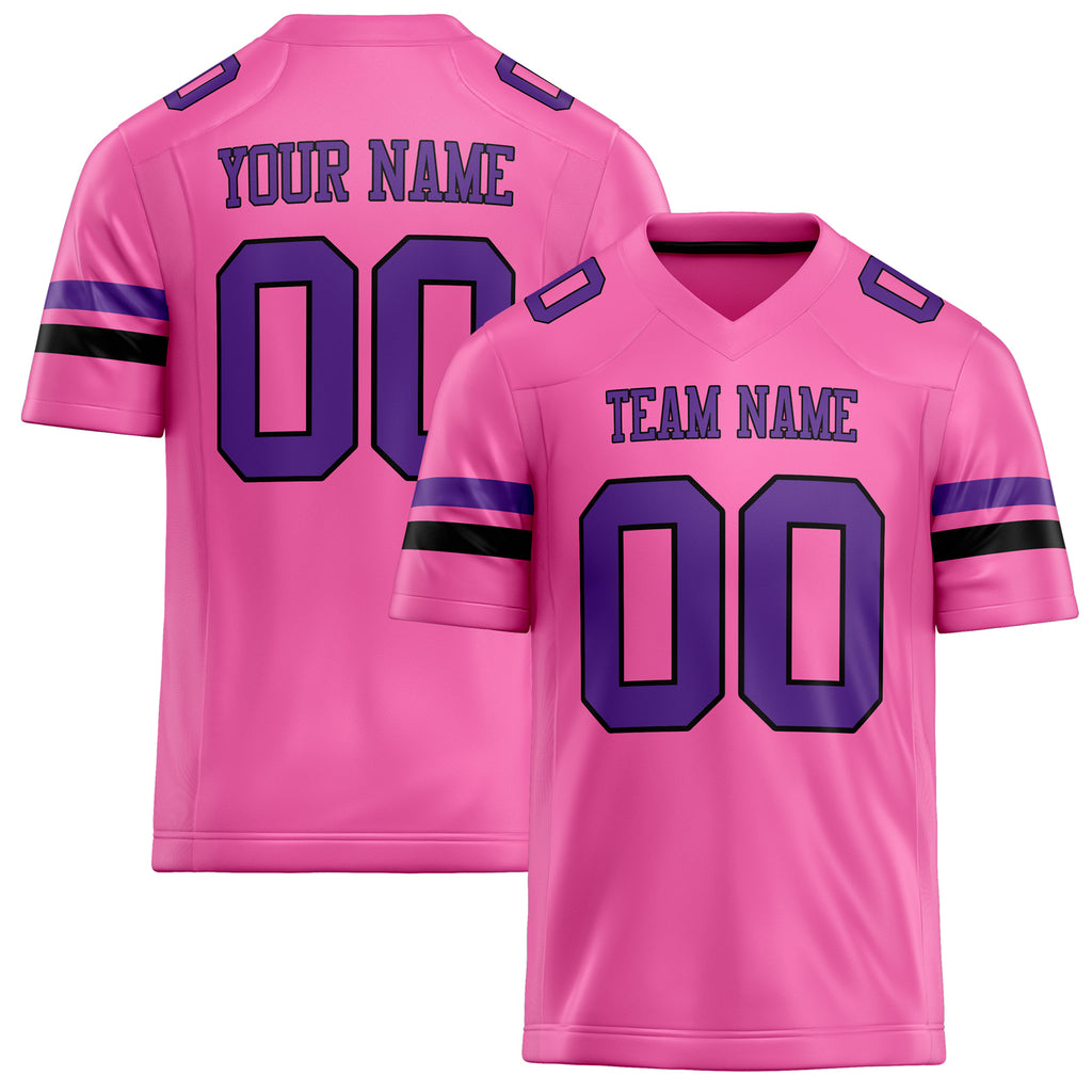 Personalized Pink Purple Solid Colour Football Jersey FT02240730PI408