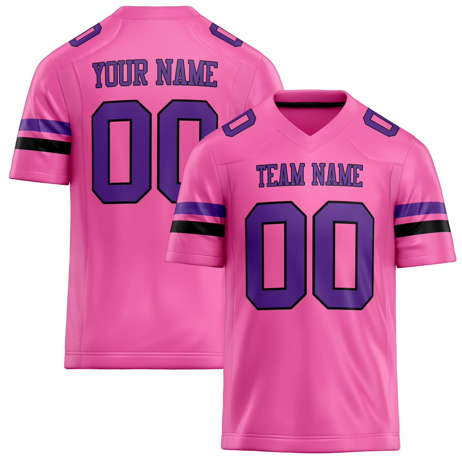 Personalized Pink Purple Solid Colour Football Jersey FT02240730PI408