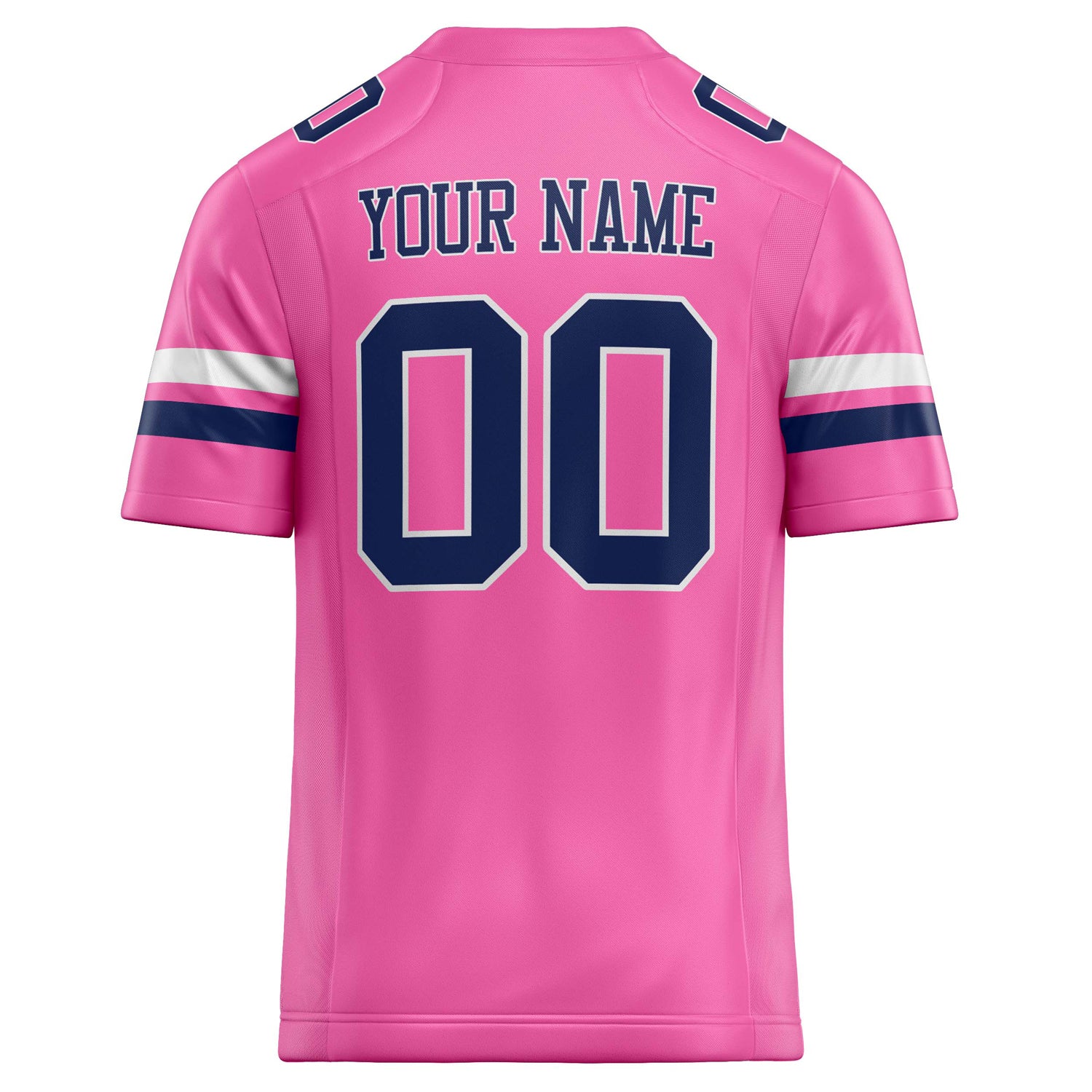 Personalized Pink & navy Solid Colour Football Jersey