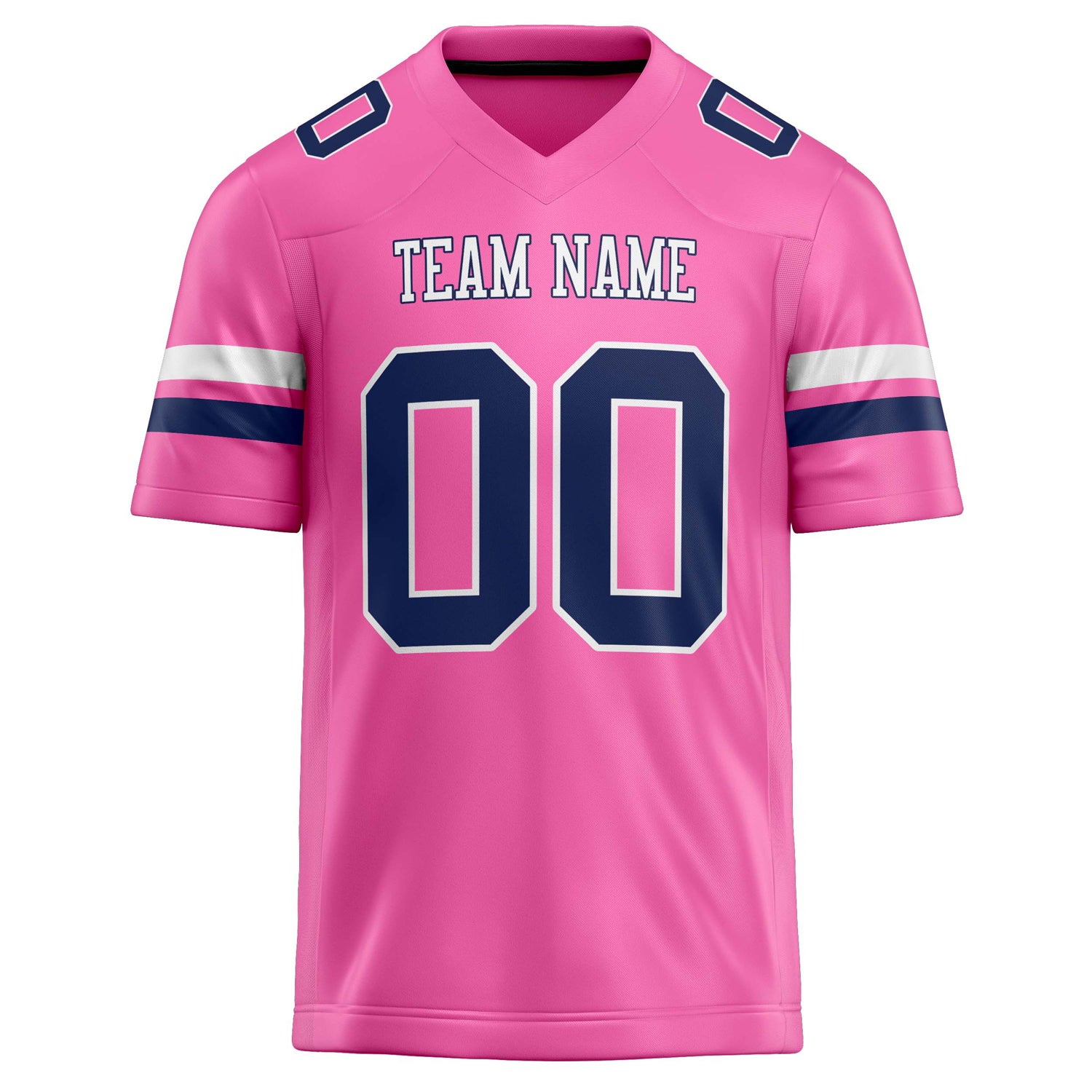 Personalized Pink & navy Solid Colour Football Jersey
