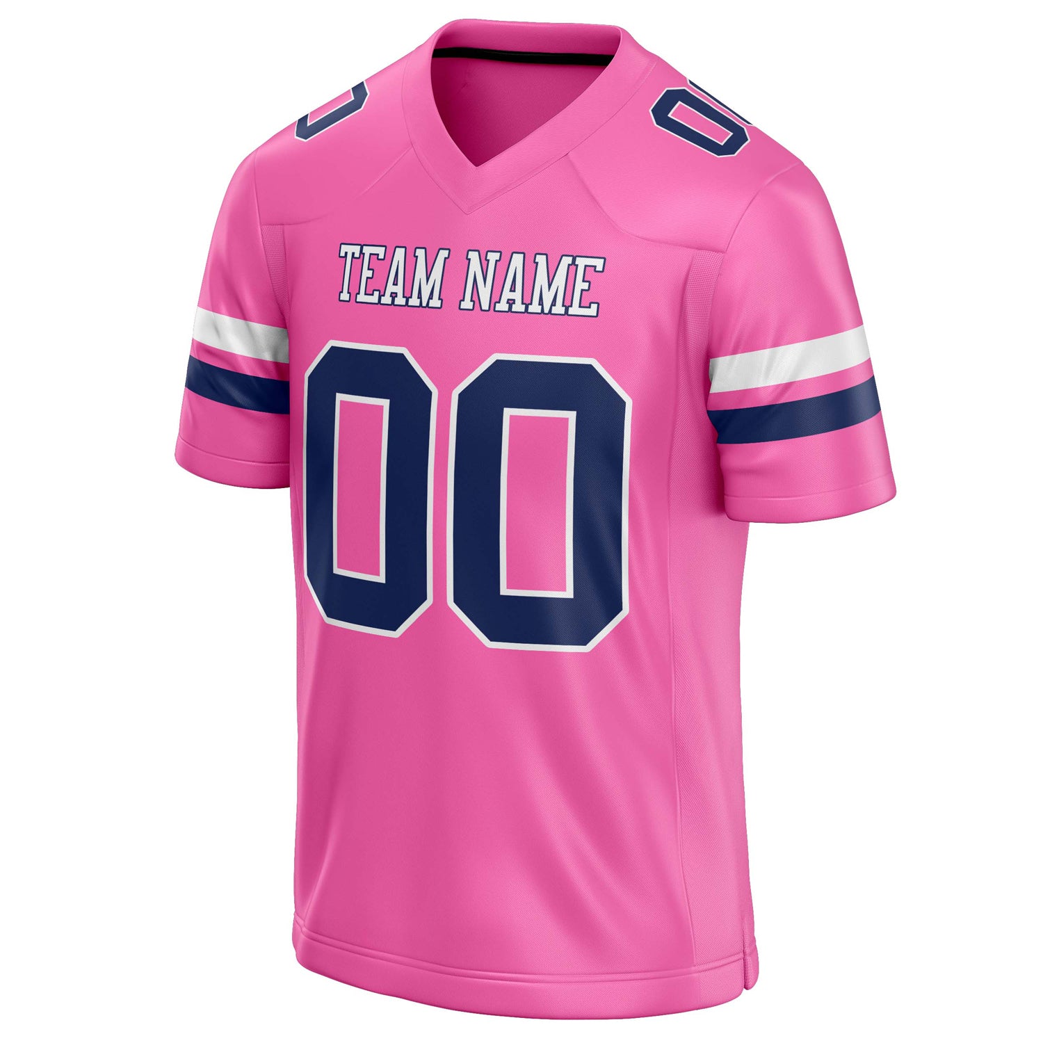 Personalized Pink & navy Solid Colour Football Jersey