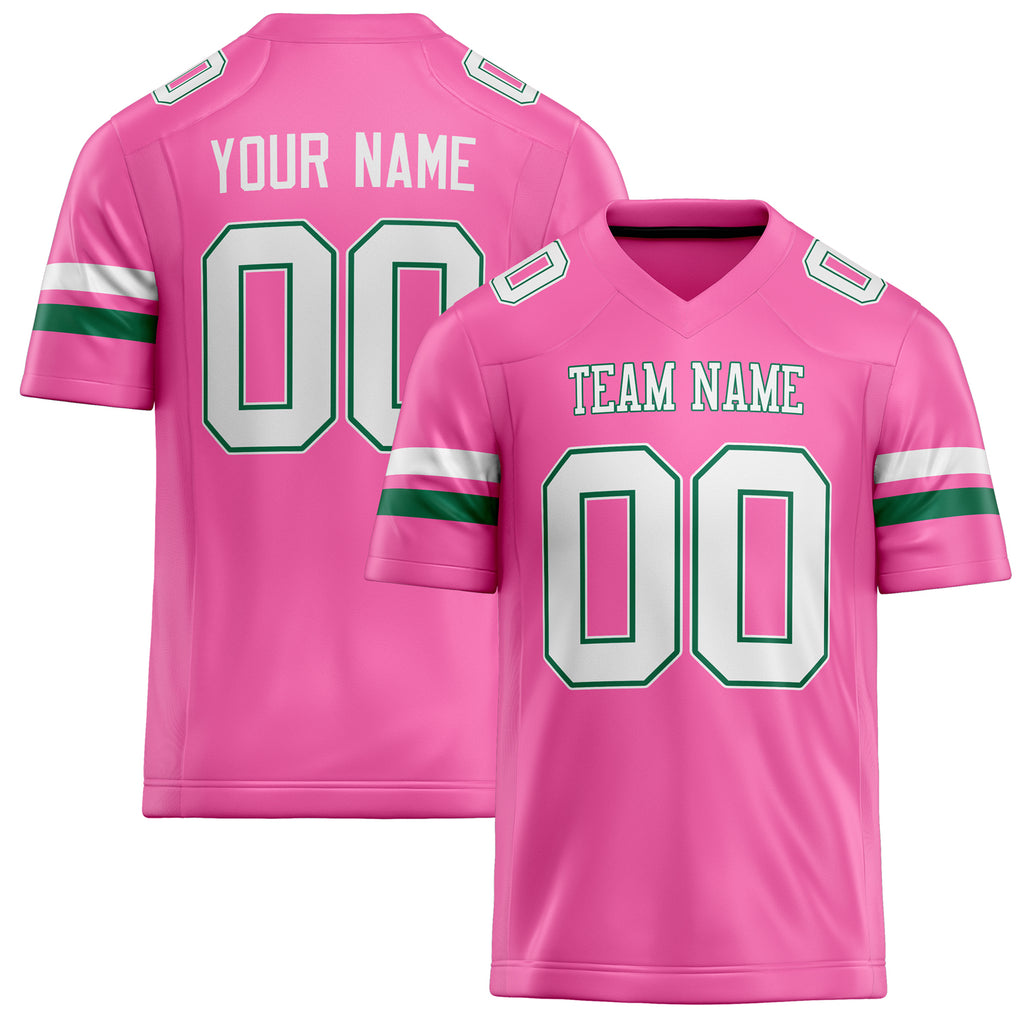 Personalized Pink White Solid Colour Football Jersey FT02240730PI411