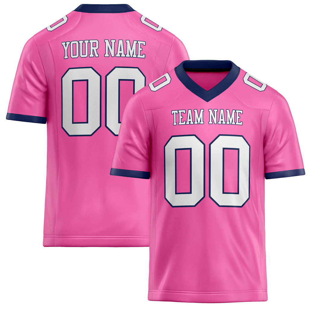 Personalized Pink White Solid Colour Football Jersey FT02240730PI412