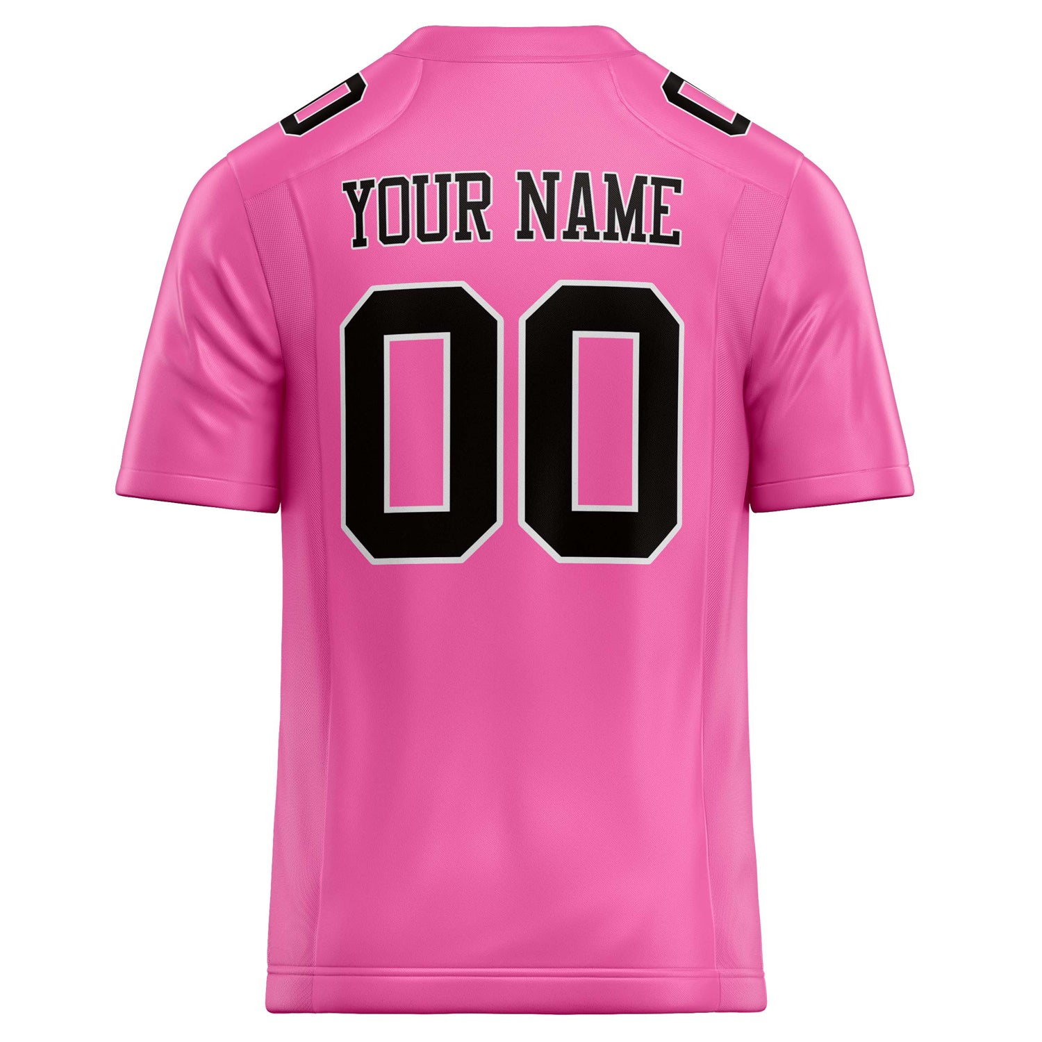 Personalized Pink & Black Solid Colour Football Jersey