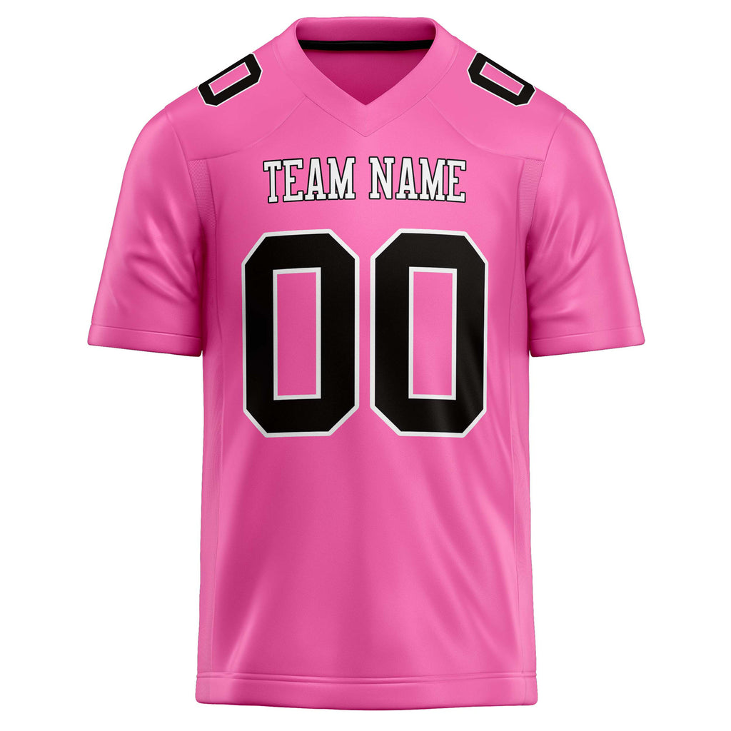 Personalized Pink & Black Solid Colour Football Jersey