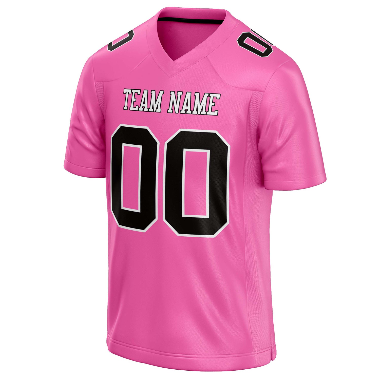 Personalized Pink & Black Solid Colour Football Jersey