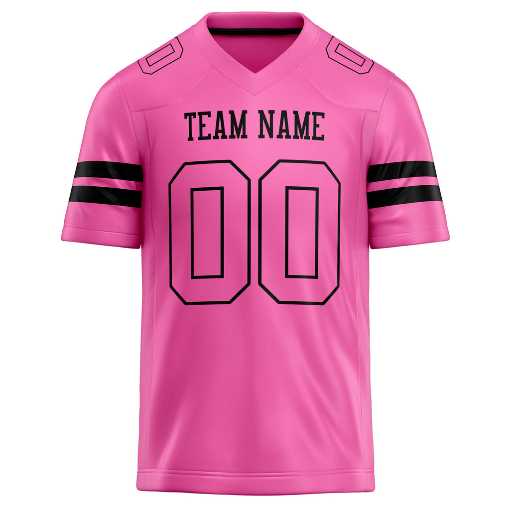 Personalized Pink & Black Solid Colour Football Jersey