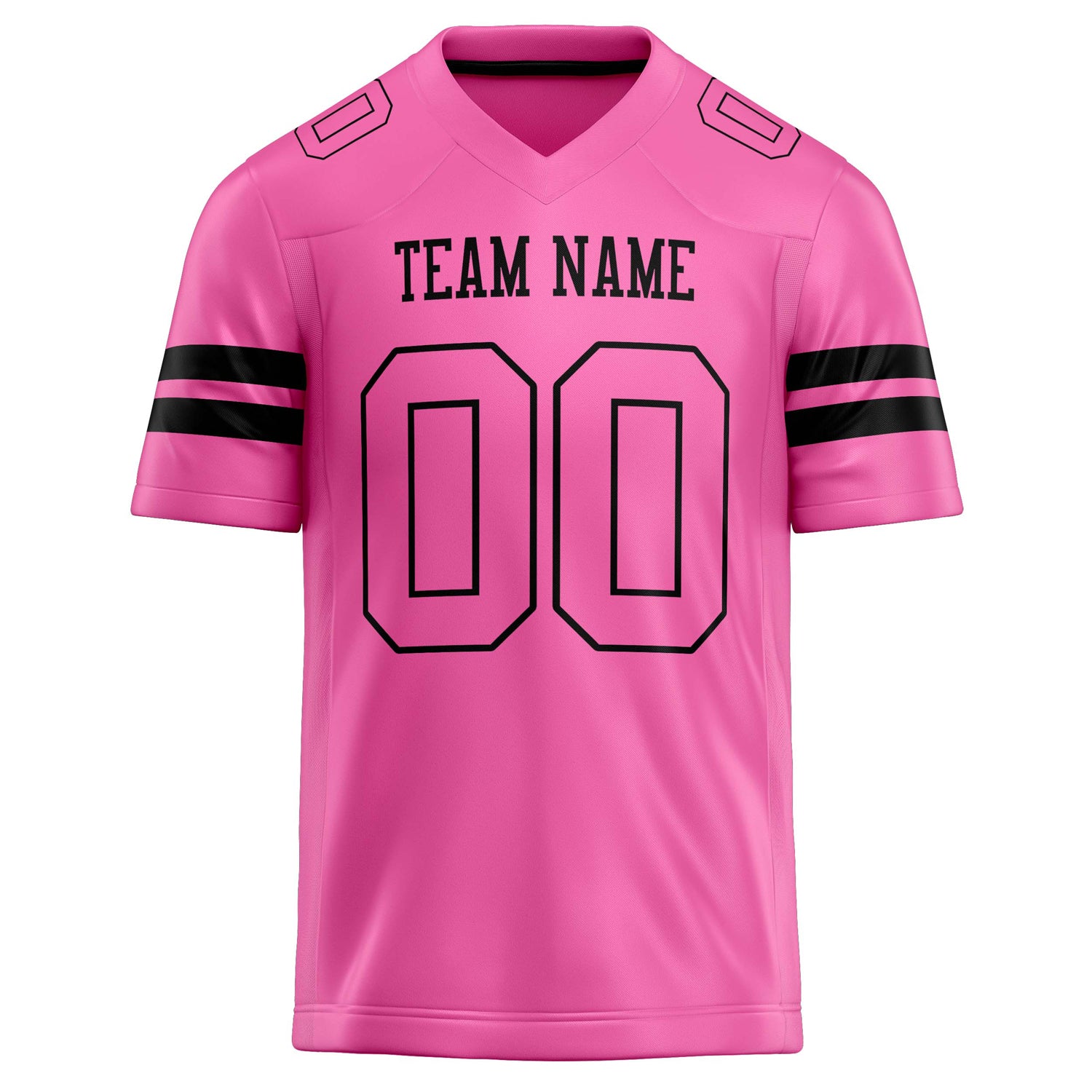 Personalized Pink & Black Solid Colour Football Jersey