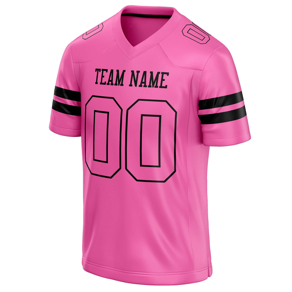 Personalized Pink & Black Solid Colour Football Jersey