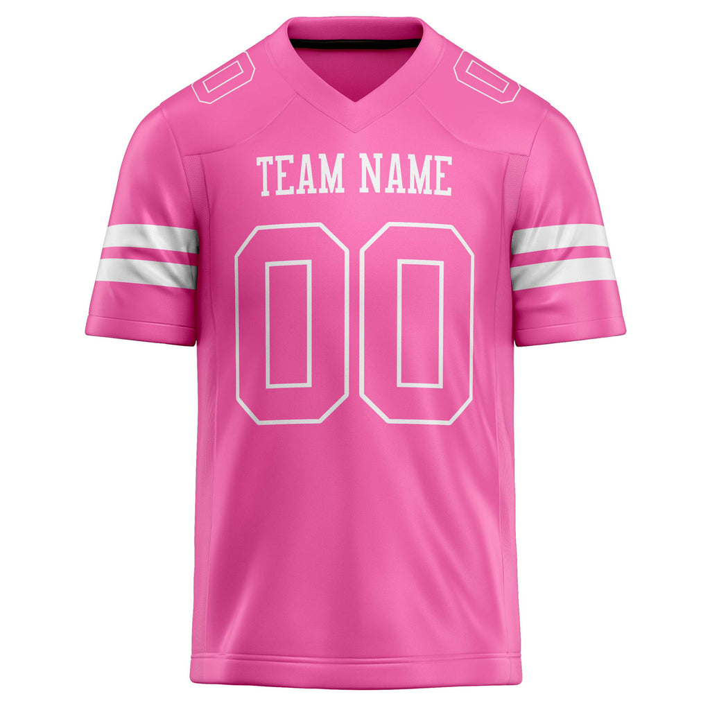 Personalized Pink & White Solid Colour Football Jersey