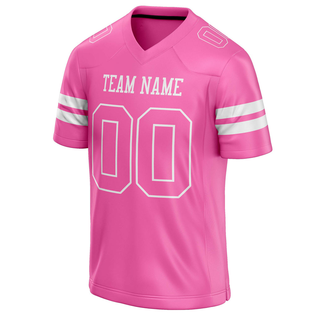 Personalized Pink & White Solid Colour Football Jersey