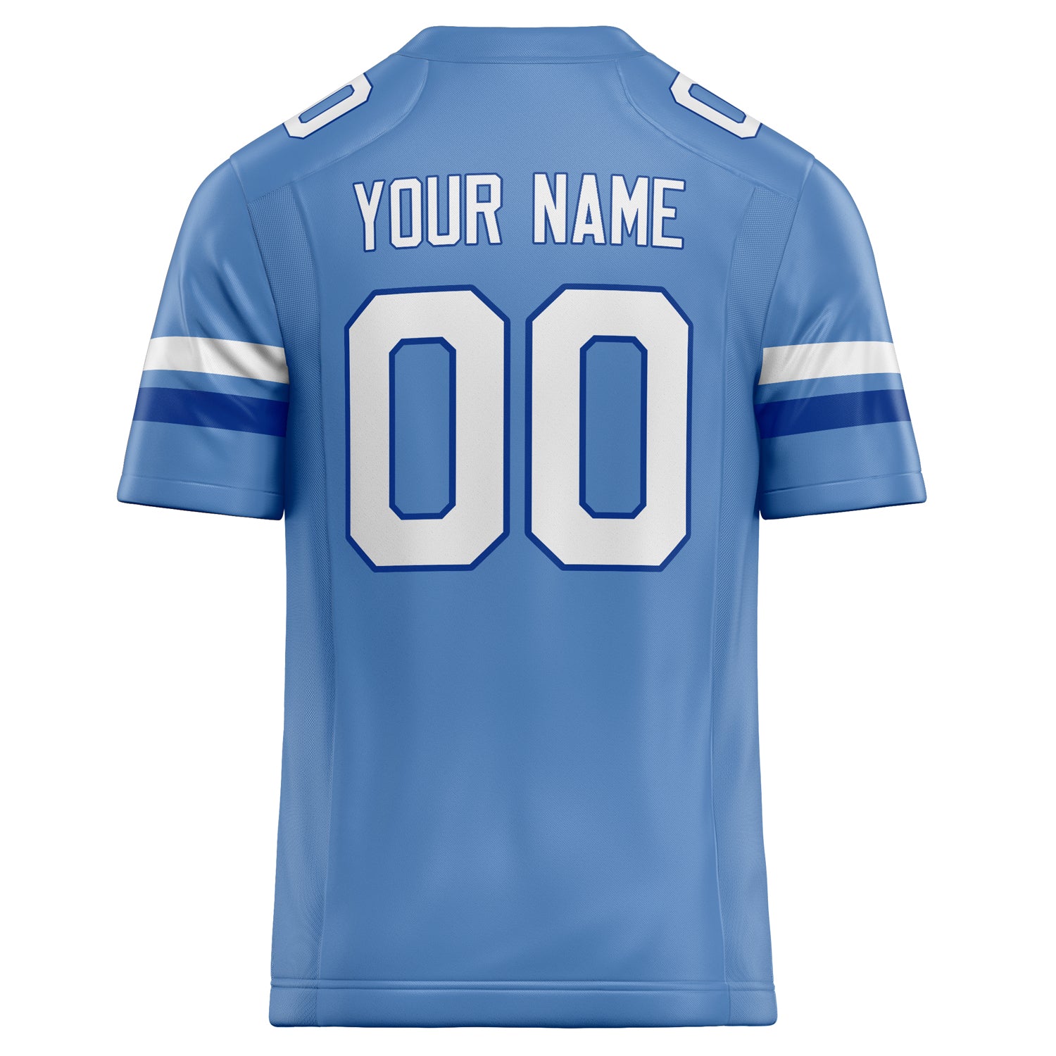 Personalized Powder & Blue White Solid Colour Football Jersey