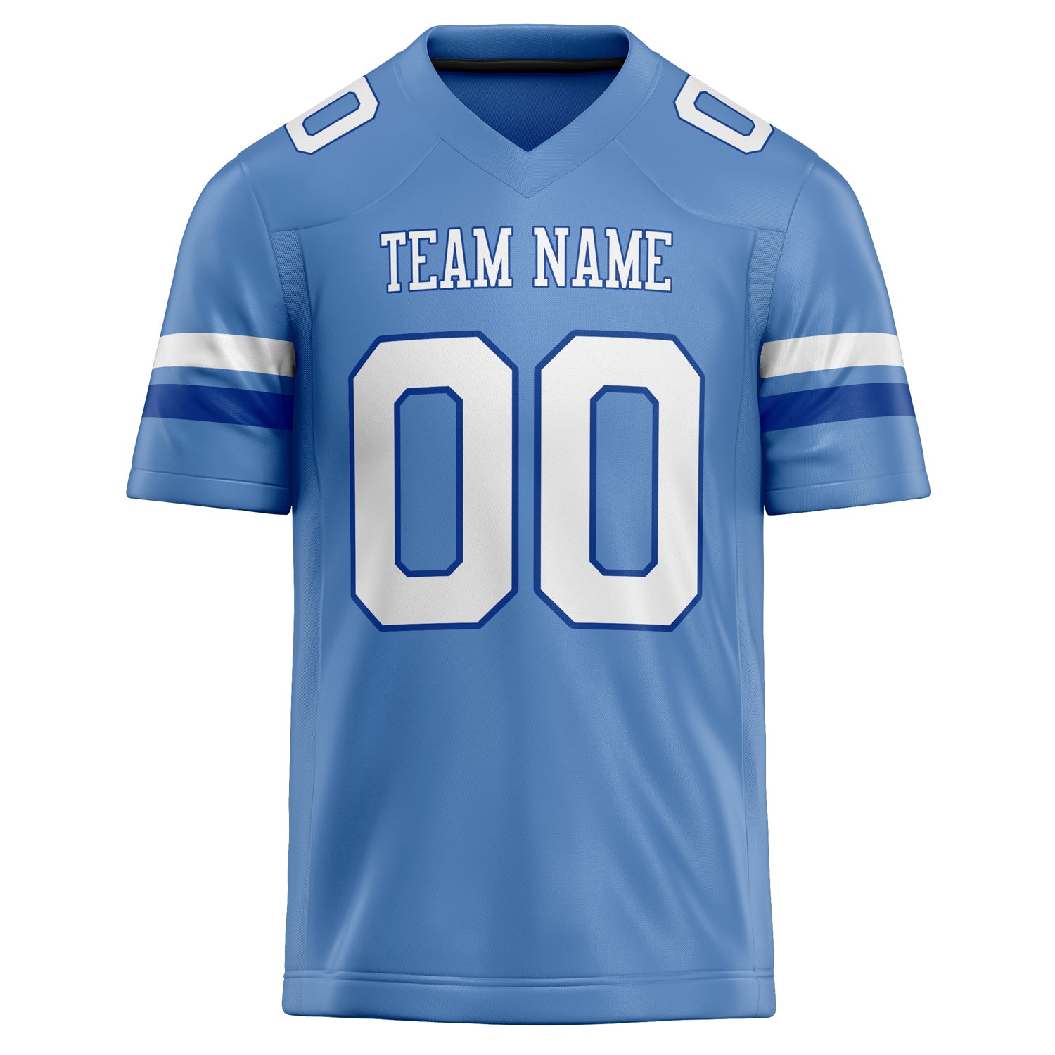 Personalized Powder & Blue White Solid Colour Football Jersey