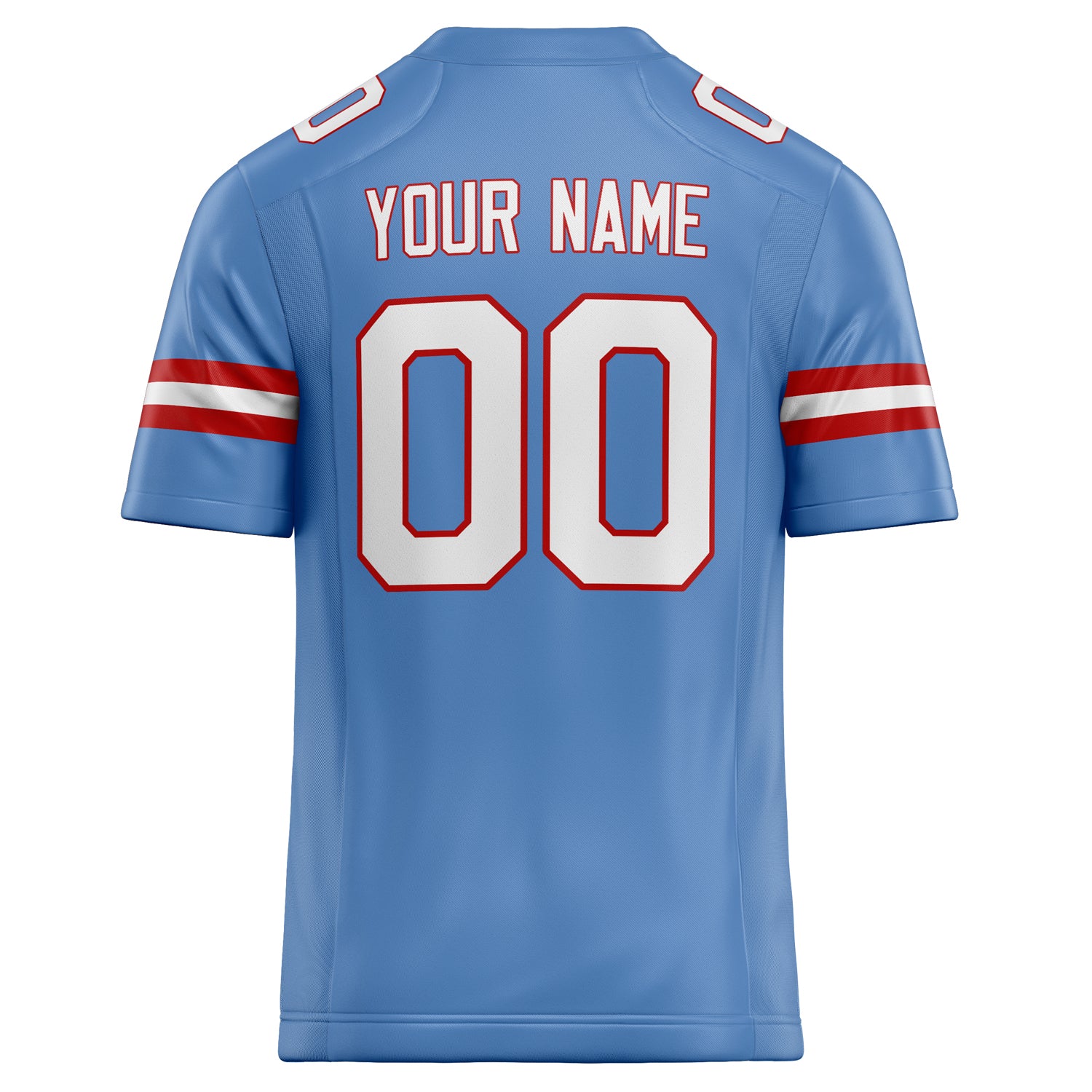 Personalized Powder & Blue White Solid Colour Football Jersey