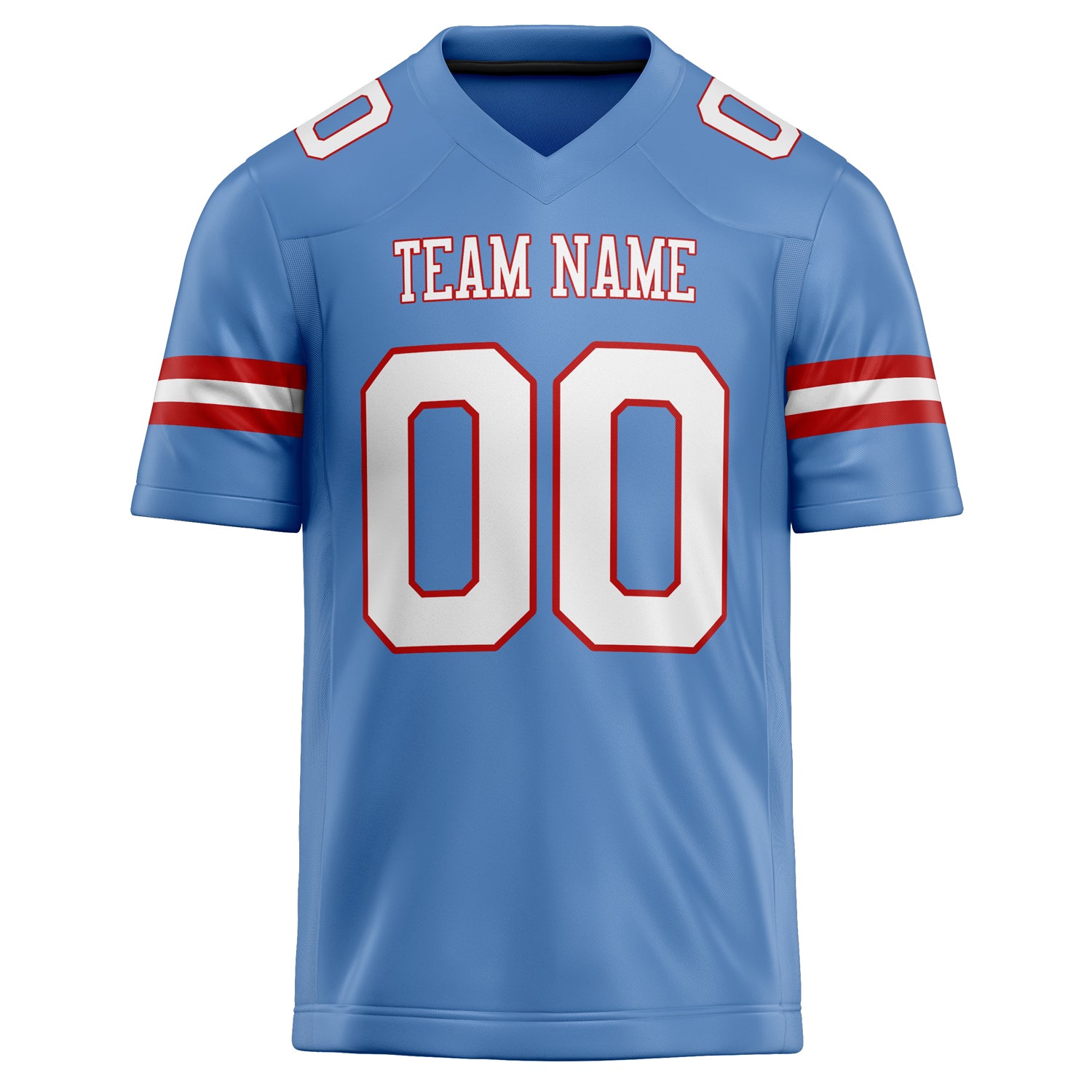 Personalized Powder & Blue White Solid Colour Football Jersey