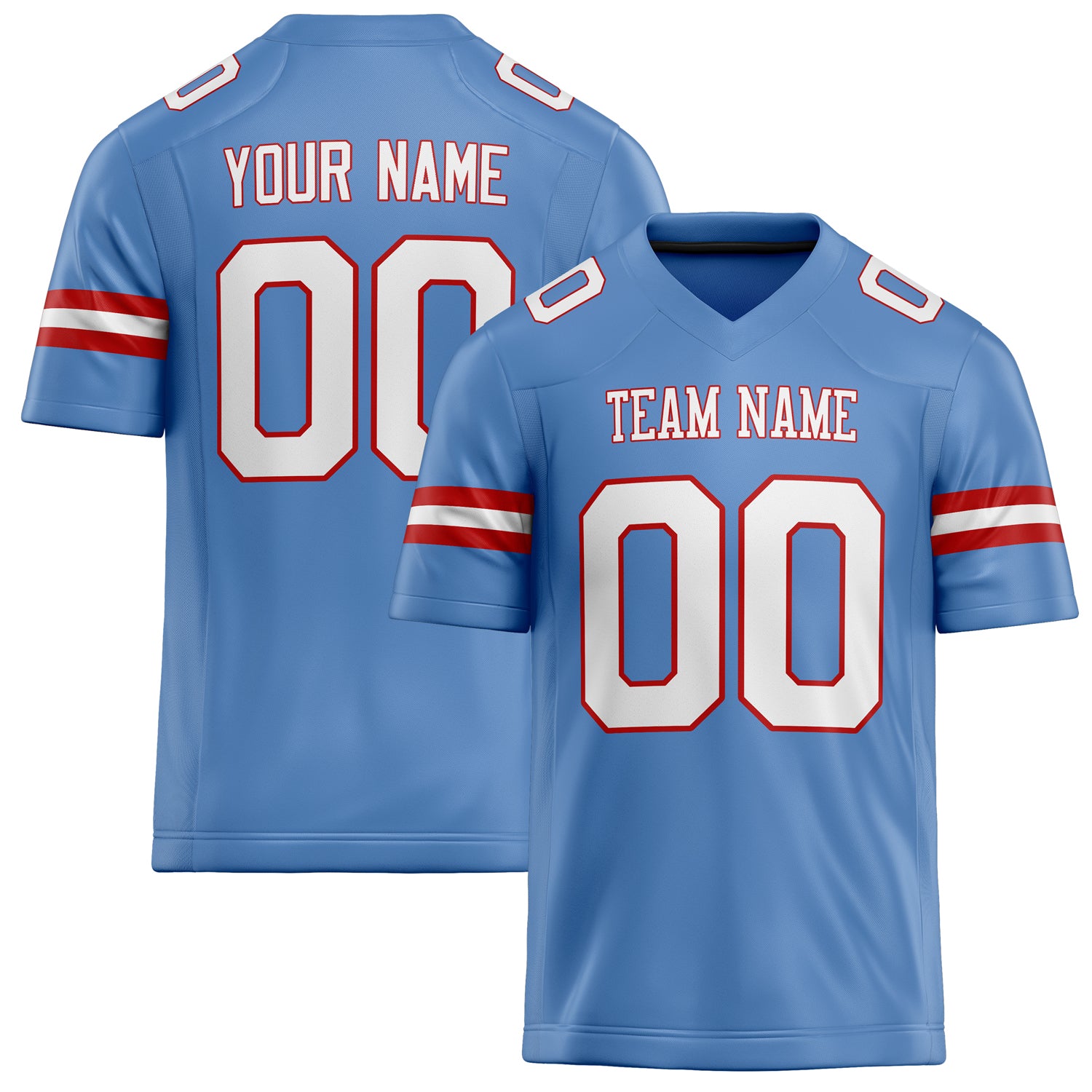 Personalized Powder Blue White Solid Colour Football Jersey FT02240730PO419