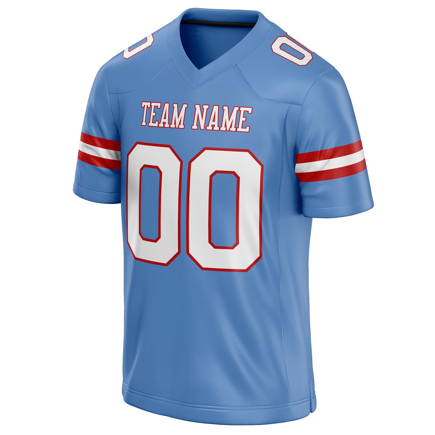 Personalized Powder & Blue White Solid Colour Football Jersey