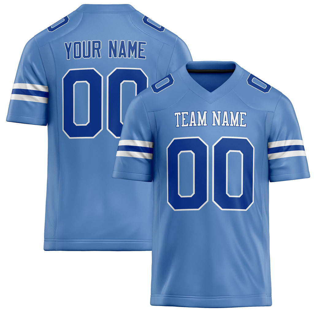 Personalized Powder Blue royal Solid Colour Football Jersey FT02240730PO420