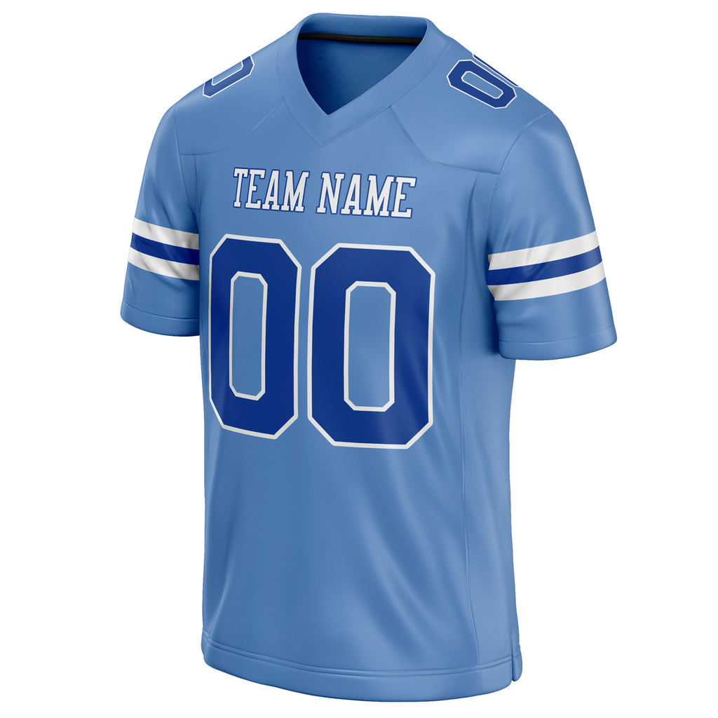Personalized Powder & Blue royal Solid Colour Football Jersey