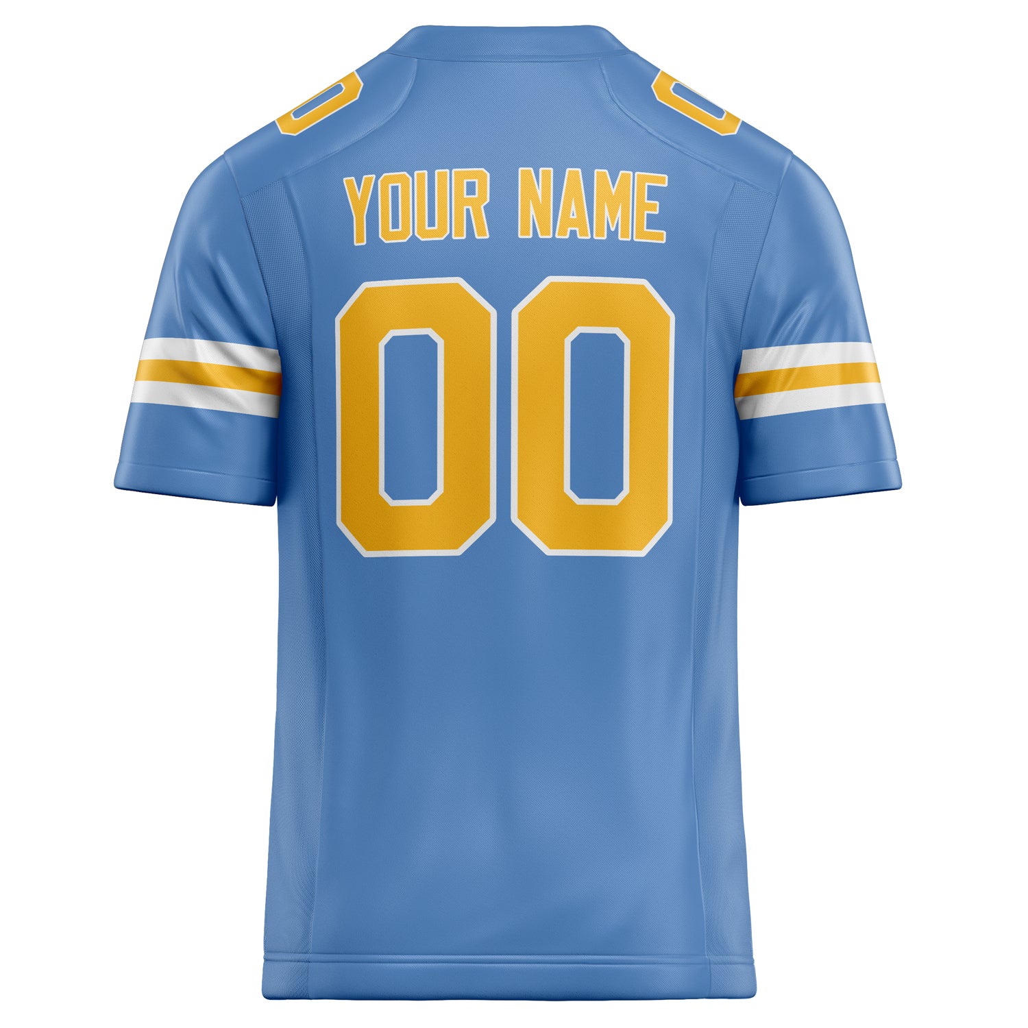 Personalized Powder & Blue Gold Solid Colour Football Jersey