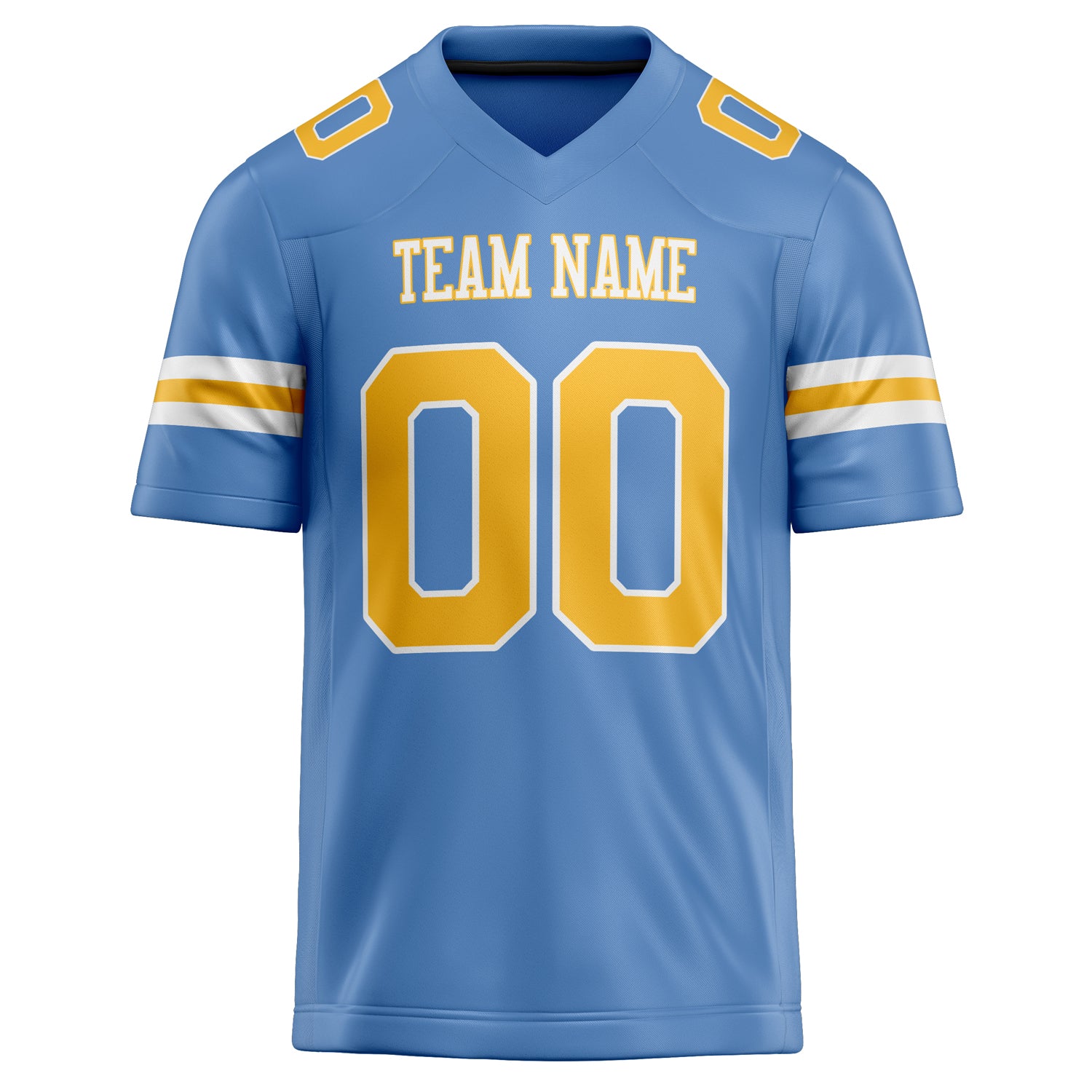 Personalized Powder & Blue Gold Solid Colour Football Jersey